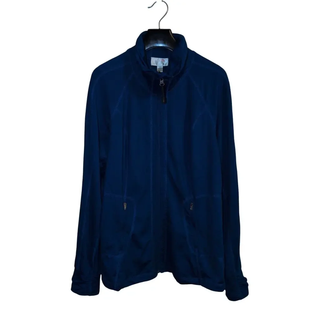 Tangerine Full Zip Active Jacket Dark Blue Women’s Size Large